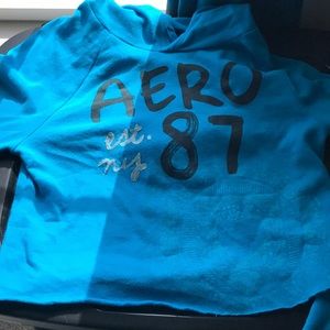 Aero blue Cropped hoodie